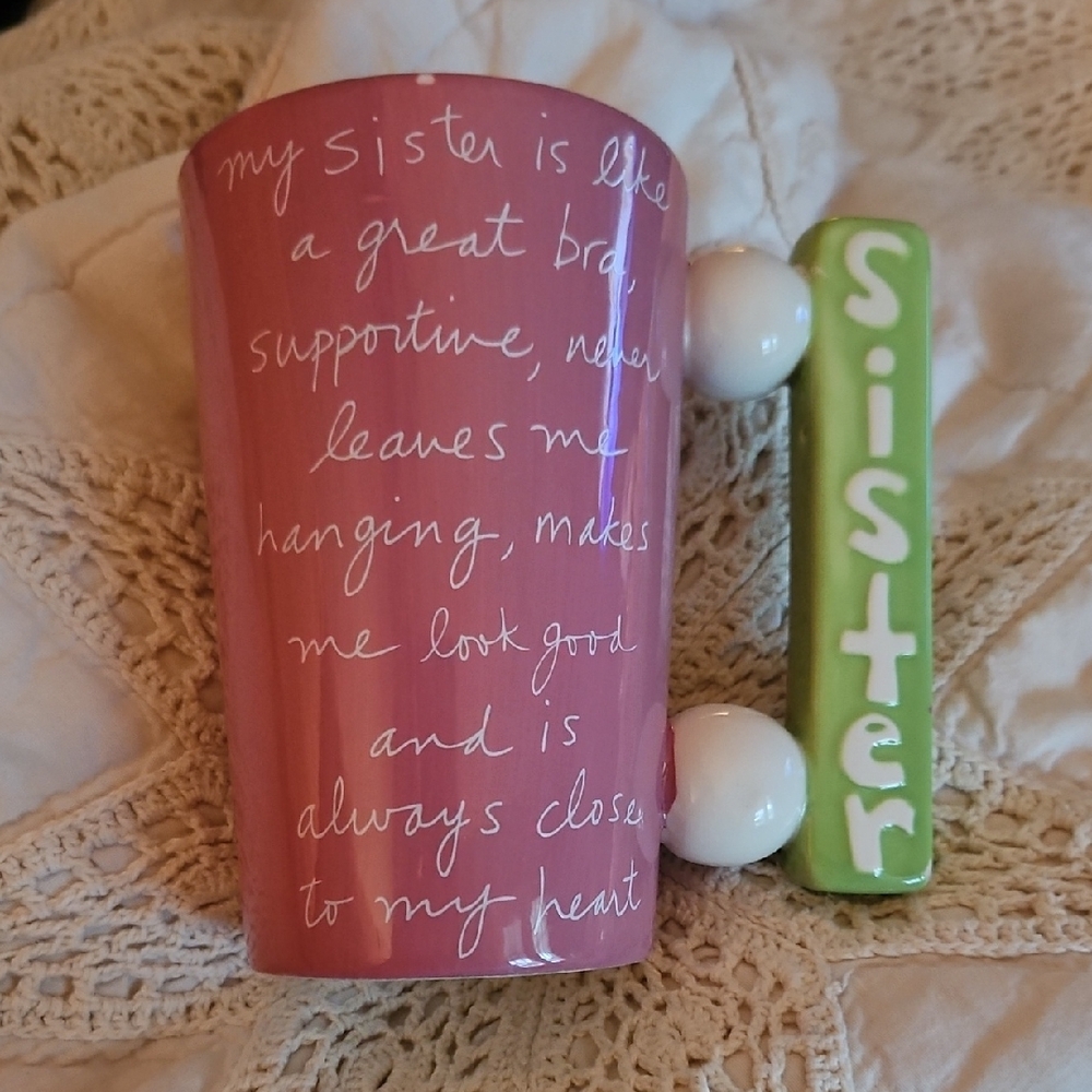 Sister Mug with Green Handle